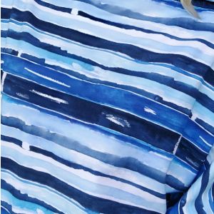 French Terry Stoff in blau gestreift zum Hoodies, Pullover & Trainingshosen für Jungs & Mädchen zu nähen