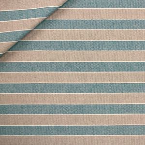 Panama Dekostoff - Polsterstoff in türkis-beige gestreift - 280cm breit