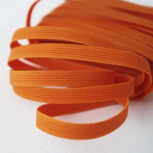 Schmales, geripptes Gummiband in orange - 7mm breit in 5m-Packung.