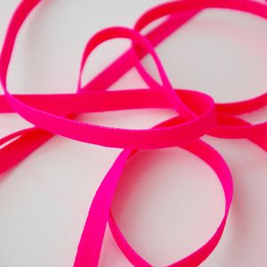 Budgetpackung schmales Gummiband in neonpink - 7mm breit, 5m