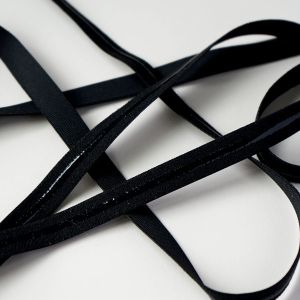 Gummiband mit Silikonstreifen in schwarz, 12mm breit für Tanz- und Kürkleider