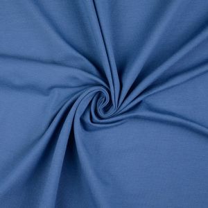 Jersey Stoff in der Farbe Denim, bielastisch, aus Baumwolle für verschiedene Näharbeiten