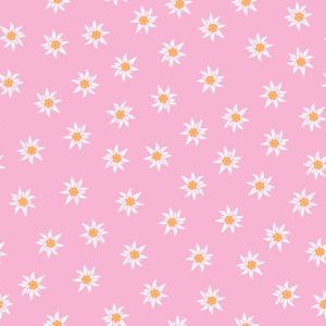 Jersey Stoff mit Edelweiss Muster in rosa