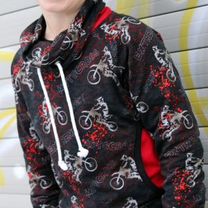 Jersey Stoff Motocross: Nähbeispiel Hoodie