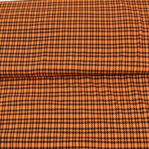 Jersey Stoff mit Vichy (Hahnentritt) Muster in ocker und schwarz