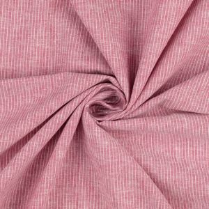 Leinen-Baumwolle Stoff in blush-melange gestreift