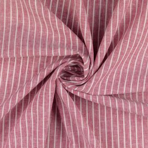 Baumwolle-Leinen Stoff in blush-offwhite gestreift