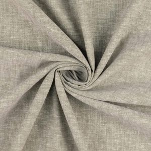 Leinen-Baumwolle Stoff in grau-khaki-melange