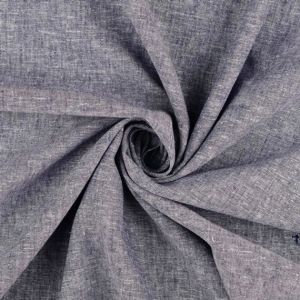 Leinen-Baumwolle Stoff in graublau-melange