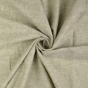 Leinen-Baumwolle Stoff in khaki-melange