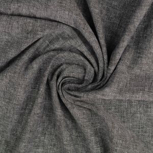 Leinen Baumwolle Stoff in schwarz melange