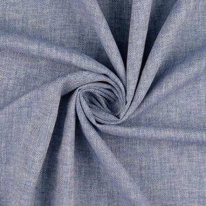 Leinen - Baumwolle Twill Stoff in jeansblau melange
