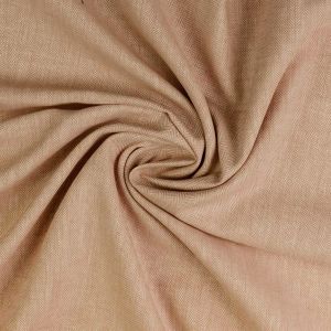 Leinen - Baumwolle Twill Stoff in rehbraun-melange