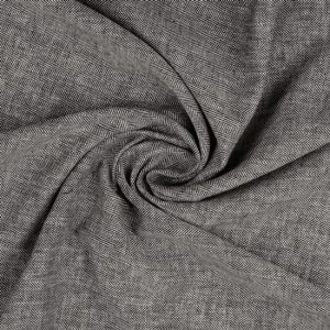Leinen - Baumwolle Twill Stoff in schwarz-weiss melange