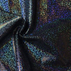Metallic Lycra Stoff in schwarz-hologramm