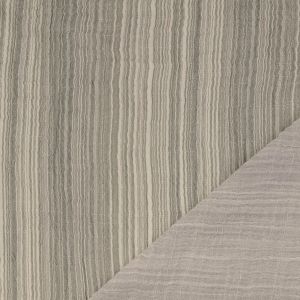 Musselin Stoff, grau und offwhite gestreift aus 100% Baumwolle zum Nähen