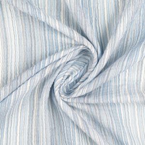 Musselin Stoff gestreift in jeansblau