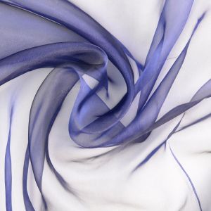 Organza changierend in blau und dunkelblau