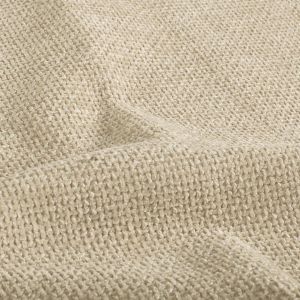 Polsterstoff beige: Strukturierte Oberfläche mit weichem Chenille-Kurzhaarflor, mattes Finish, ideal als robuster Bezugsstoff für Möbel und Kissen.