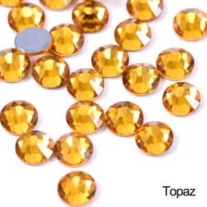 Funkelnde Hotfix Strasssteine Topaz (gold), Premium Qualität, SS20. Brillant geschliffenes Glas für intensiven Glanz. Ideal für luxuriöse Designs an Kleidung & Accessoires.