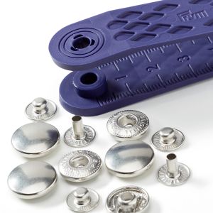 Prym Druckknopf 'Anorak' in silber - mit glatter Kappe und 15mm Durchmesser