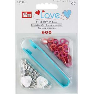 Prym Love Druckkknöpfe in pink, rot aus Metall