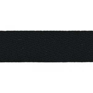 Baumwollband - Köperband - 20mm breit, schwarz (col. 569)