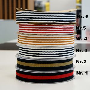 Gestreiftes Gurtband für Taschen - Taschengurtband in diversen Farben. - Zusammensetzung: 20% BW, 80% PE