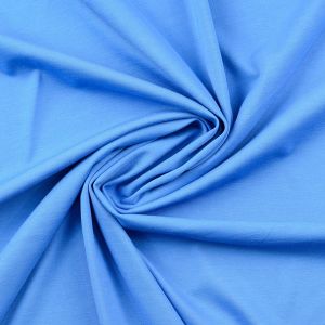 Leichter, bielastischer Romanit Jersey in himmelblau, perfekt für Sommermode: Kleider, Blusen, Hosen.