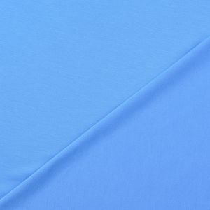Leichter, bielastischer Romanit Jersey in himmelblau, perfekt für Sommermode: Kleider, Blusen, Hosen.