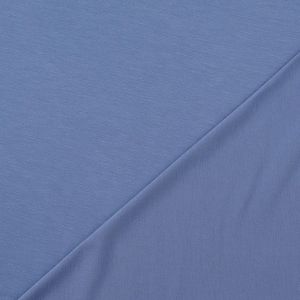 Leichter, bielastischer Romanit Jersey in jeansblau, perfekt für Sommermode: Kleider, Blusen, Hosen.