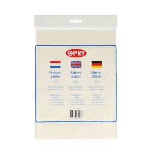 Opry Schnittmusterpapier transparent, 3m² Packung (1x3m), professionelles Papier zum Abpausen von Schnittmustern ohne Markierung.