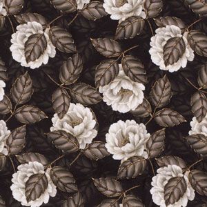 Softshell Stoff in braun mit Blumenmuster