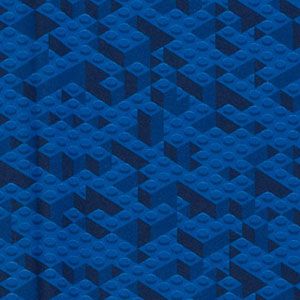 Softshell Stoff mit Lego Muster in blau