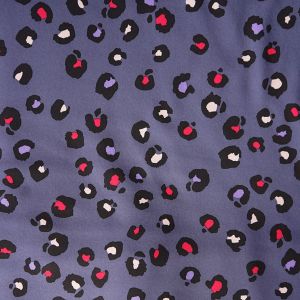 Softshell Stoff mit Leopardenmuster in jeansblau