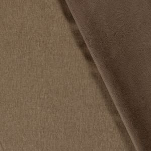 Softshell Stoff Rehbraun Melange (3-lagig) mit flauschiger brauner Fleece Rückseite. Ideal für winddichte, wasserabweisende Jacken, Hosen & Taschen.