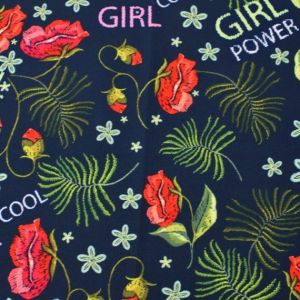 Softshell Stoff mit Mohnblumen Muster