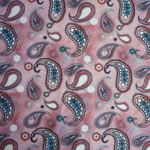Softshell Stoff in altrosa mit Paisleymuster