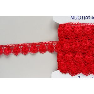 Guipure-Spitzenband, 3cm breit, rot