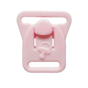 Still-BH Verschluss Set in rosa: Detailaufnahme des Kunststoff-Verschlusses mit 17mm Träger- & 12mm Körbchen-Durchlass. Zeigt Ober- und Unterteil für Stillfunktion.