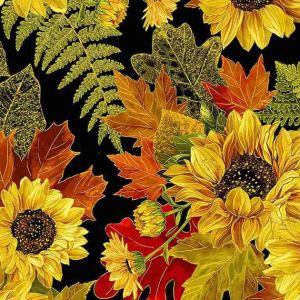 Baumwollstoff mit Sonnenblumen