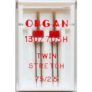 Stretch Zwillingsnadeln der Stärke 75 2.5mm breit von Organ fürs System 130/705H