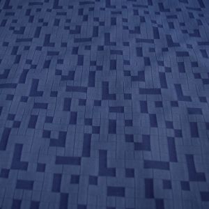 Funktionsstoff - Unterwäsche Lycra Stoff in dunkelblau mit Tetris-Muster.