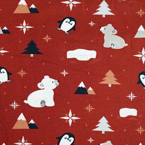 Sweat Stoff mit Pinguine und Eisbär Muster