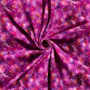 Sweat Stoff in pink-fuchsia gemustert