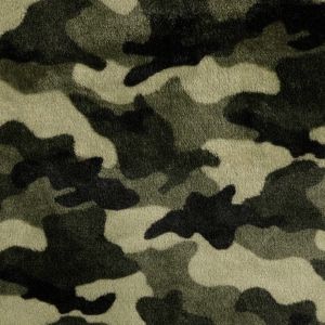Tarnanzug - Camouflage Plüsch Stoff in khaki-oliv
