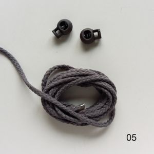 Kordel, 4mm breit in anthrazit (col. 05)