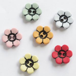 Kinderknöpfe 'Blume', 14mm in 6 Farben