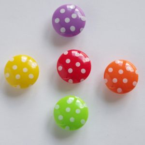 Getupfte Knöpfe 'Pünktchen', 13mm in 5 Farben