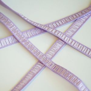 Trägergummi, elastisches Trägerband in Flieder, 12mm breit in Crash-Optik zum BHs, Kleider und Tops nähen